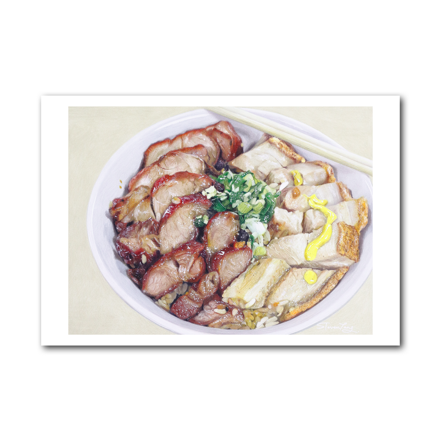 Postcard - Barbecue Pork and Pork Roast on Rice