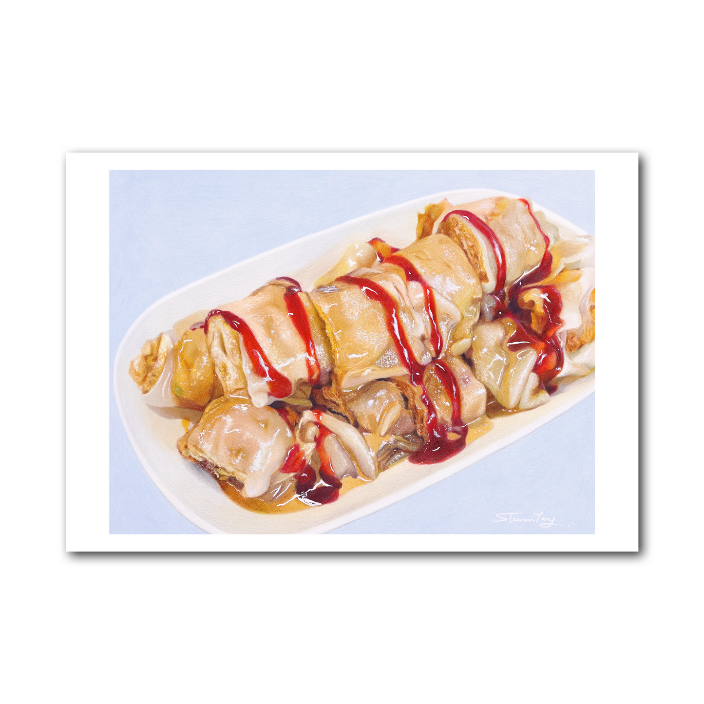 Postcard - Fried Dough Rice Noodle Rolls