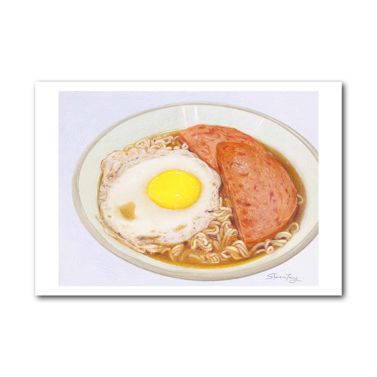 Postcard - Luncheon Meat and Fried Egg with Noodles