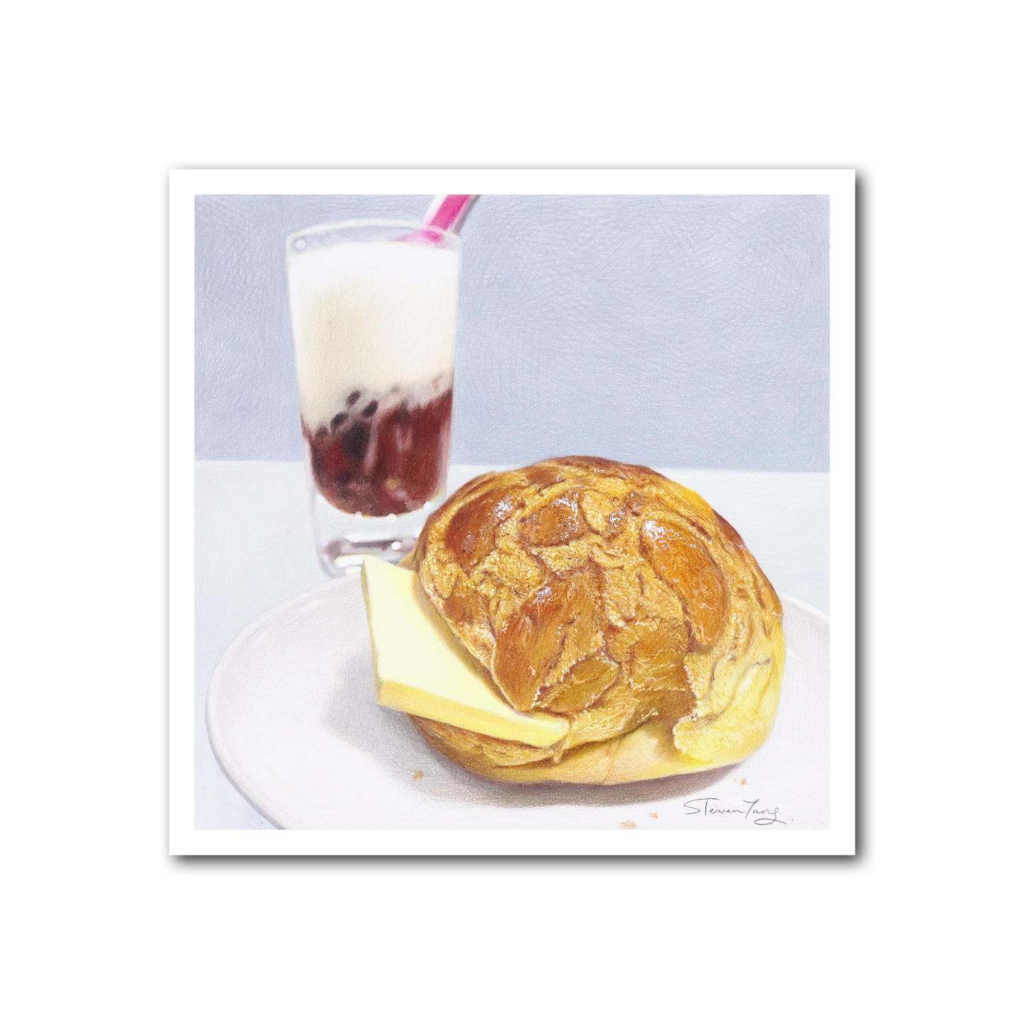 Postcard - Pineapple Bun with Butter & Red Bean Ice