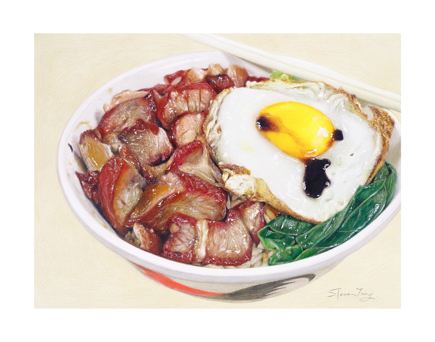 "黯然銷魂飯 Char Siu Pork with Rice" - 限量簽名印刷版畫 Signed Limited Edition Art Print