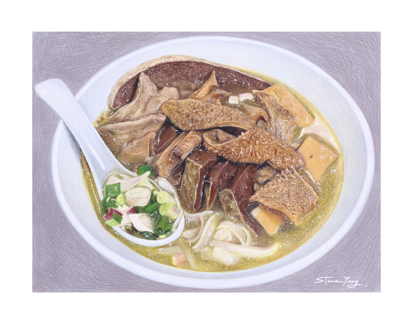 "牛雜河 Beef Offal Rice Noodle" - 限量簽名印刷版畫 Signed Limited Edition Art Print