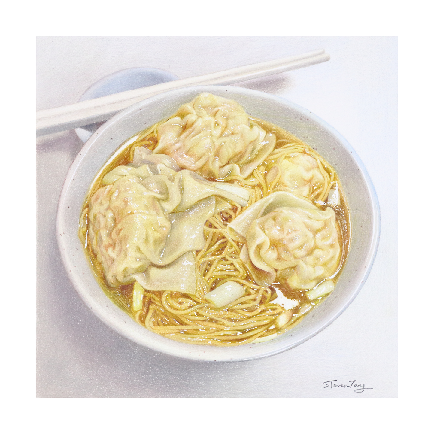 "雲吞麵 Wonton Noodles" - 限量簽名印刷版畫 Signed Limited Edition Art Print