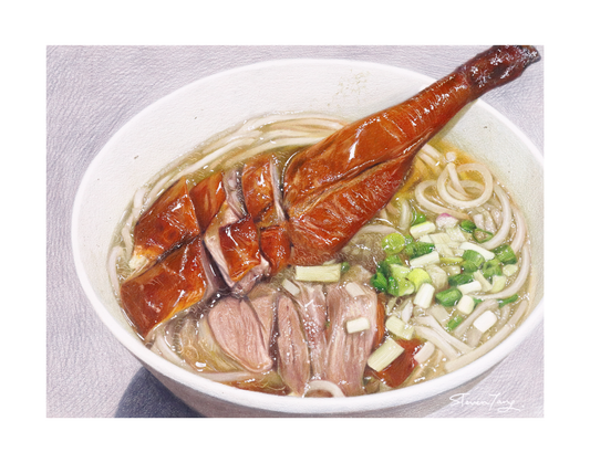 "燒鵝髀瀨粉 Roast Goose with Rice Noodle" - 限量簽名印刷版畫 Signed Limited Edition Art Print