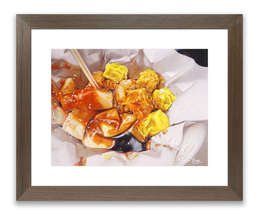 "腸粉燒賣 Rice Noodle Rolls with Siu Mai" - 限量簽名印刷版畫 Signed Limited Edition Art Print