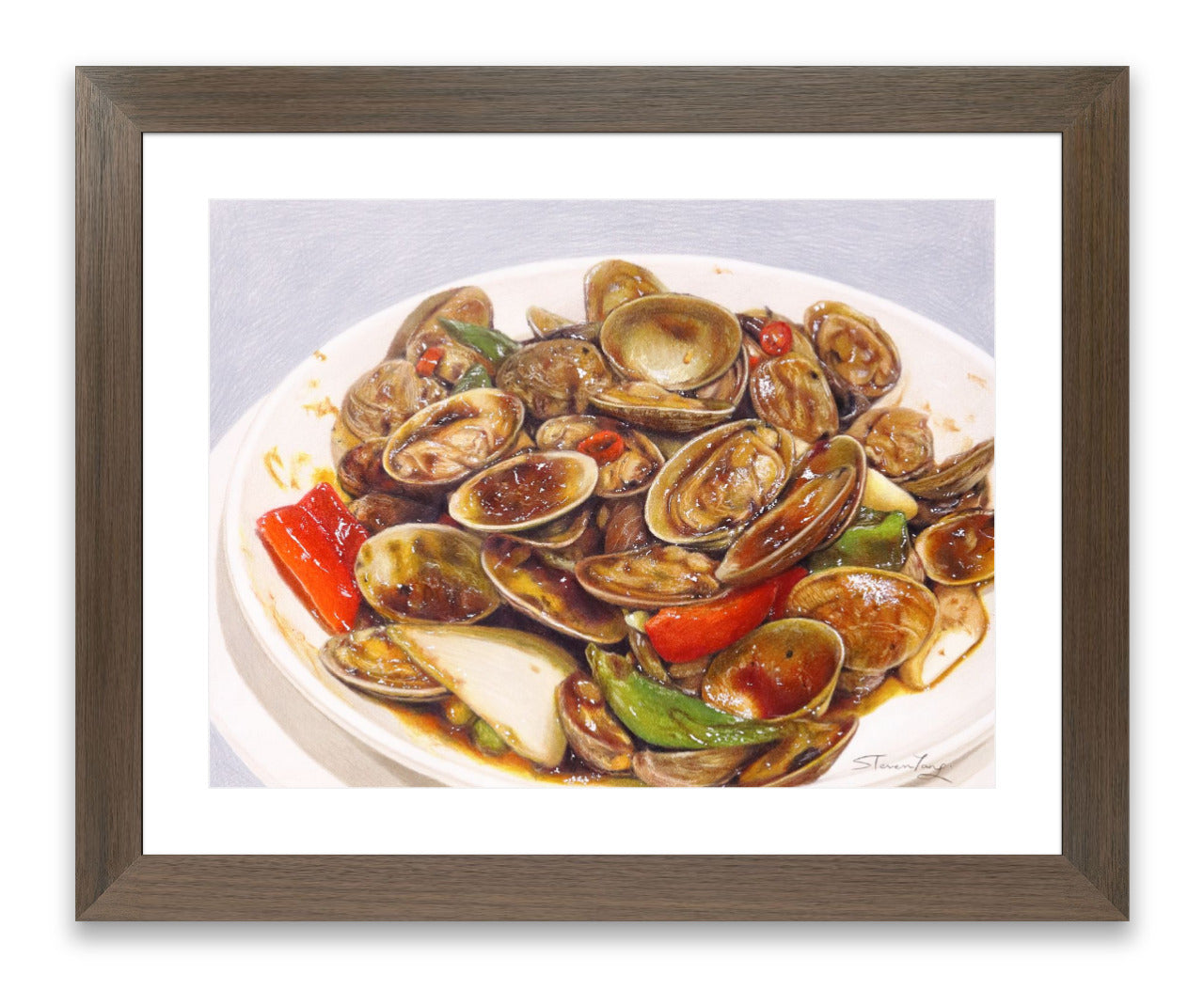 "豉椒炒蜆 Stir-Fried Clams with Black Bean Sauce" - 限量簽名印刷版畫 Signed Limited Edition Art Print